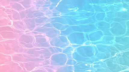 Pastel Water Texture: Dreamy, ethereal texture of water with a soft, pastel color gradient of pink and blue, creating a serene and calming effect. Ideal for backgrounds or design elements. 