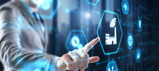 Smart industry. Technology process automation concept