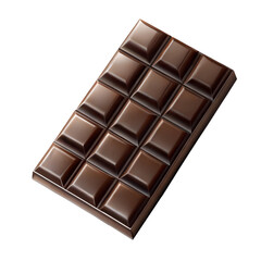 Fototapeta premium Dark Chocolate Bar Isolated on Transparent Background.