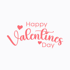 Happy Valentines day typography text lettering with heart shape, 14 February valentines calligraphic lettering
