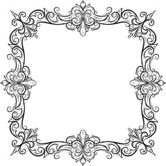 Border Vintage Ornament Floral Wedding Simple