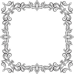 Border Vintage Ornament Floral Wedding Simple