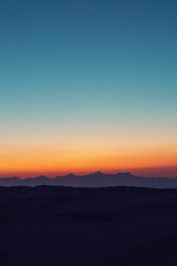 Sunset over the mountains 