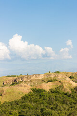 Sunset over a beautiful cactus landscape in a rural area of Villavieja - Huila - Colombia. Forest and ecosystem concept