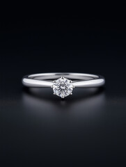 Solitaire Diamond Ring: A classic solitaire diamond ring, elegantly showcased on a dark background. The single diamond sparkles with brilliance, signifying timeless elegance and sophistication.  