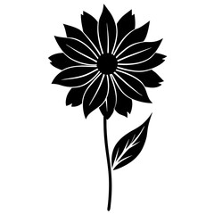 black and white flower