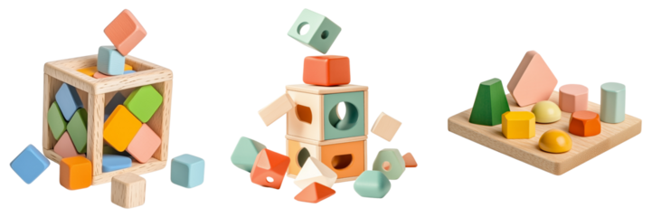 Creative stacking toy play indoor space photo on a transparent background