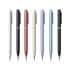 Fototapeta premium Ultra Realistic Retractable Ballpoint Pen Background - High-Quality Realistic Office Supplies