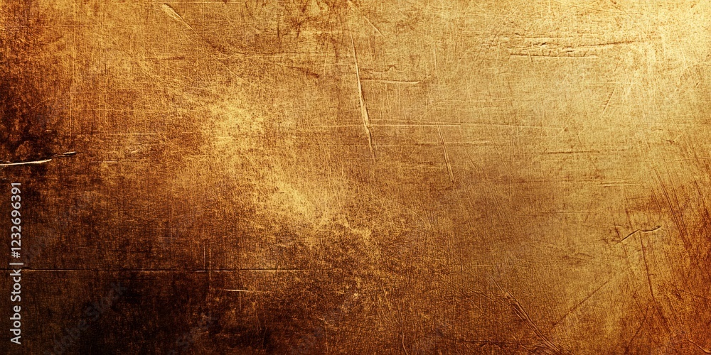 Wall mural scratched metallic gold texture creating a grunge and abstract background, ideal for design projects