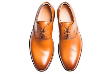 Fototapeta premium A pair of classic leather shoes on a clear, transparent background.