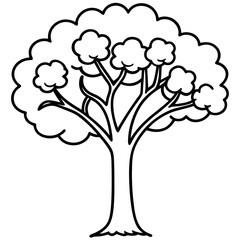 Fototapeta premium Mystical Tree of Dreams Minimalist Vector Art