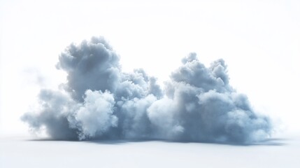 Digital storm clouds isolated on white background for compositing