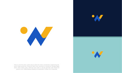 Initials W logo design. Initial Letter Logo. Innovative high tech logo template.	
