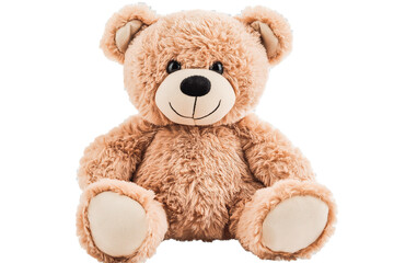 Obraz premium A soft toy teddy bear on a clear, transparent background.