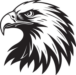 Eagle head silhouette vector illustration on white background