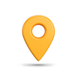  Modern 3D Yellow Location Pin Icon