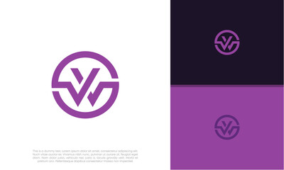 Initials W logo design. Initial Letter Logo. Innovative high tech logo template.	
