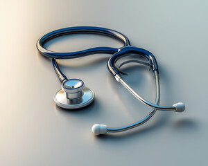 Stethoscope and diagnostic tools on smooth surface