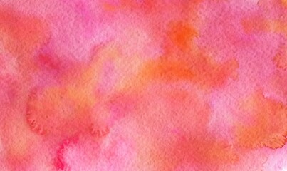 Pink orange paint watercolor background. Liquid fluid texture for background, template. Grunge, banner poster backdrop design, noise, abstract backdrop, wallpaper, header design, summer banner.
