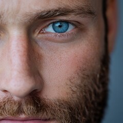 Fototapeta premium close up of a man with blue eyes and a beard
