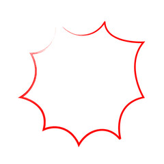 Red Grunge Explosion Shape hand drawn doodle