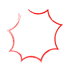 Red Grunge Explosion Shape hand drawn doodle