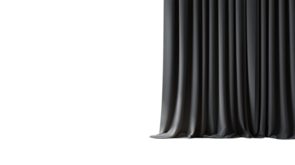 Modern blackout curtains in a matte charcoal gray isolated on transparent background (3)