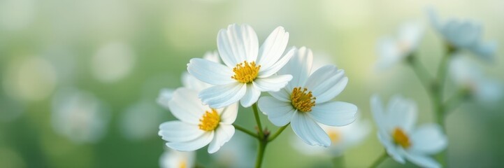 Fototapeta premium Delicate white gypsophila blossoms, close-up view , pure white, flowers