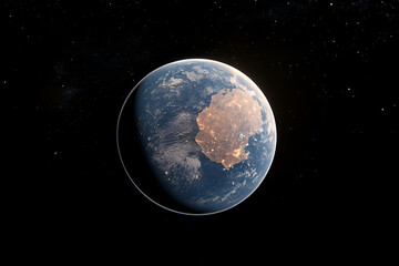 Obraz premium Photorealistic view of the Earth from space.