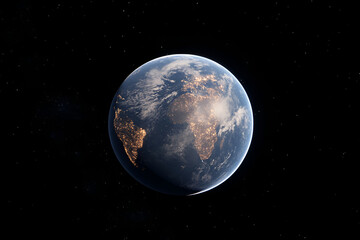Fototapeta premium Photorealistic view of the Earth from space.