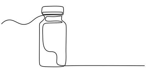 Dosage Vial continuous one line drawing, Salt and Pepper Shaker Black Stroke Linear Icon, Pill Bottle Sketchy Doodle Vector Line Icon with Editable Stroke. The Icon is suitable for web design, mobile 