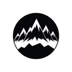 mountains silhouette, mountains vector illustration, mountains icon
