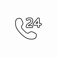 24 hour call service available icon sign vector
