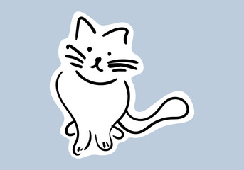 cute cat illustration with simple line art
