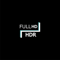 HD widescreen tv sign icon isolated on black background.