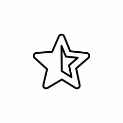 half star review icon sign vector