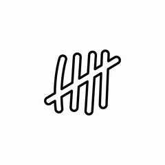 line counting icon sign vector