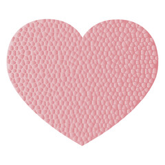 Heart design with quilted texture on white background	
