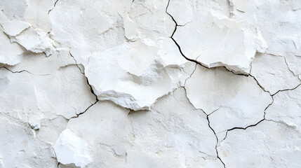 Cracked white wall texture, detail closeup.  Background, design