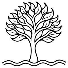 Waterflow Tree with Wave Leaves