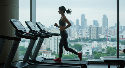 ランニングをする女性