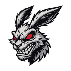 Esport aggressive rabbit  vector logo. aggressive rabbit mascot logo.