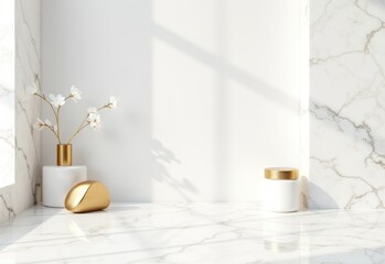 White marble background with decorative textured and one smooth,