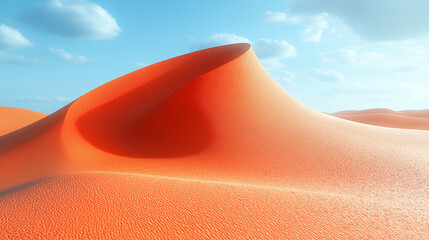 A Majestic Orange Sand Dune Under a Clear Blue Sky