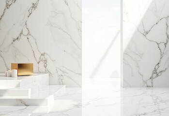 White marble background with decorative textured and one smooth,