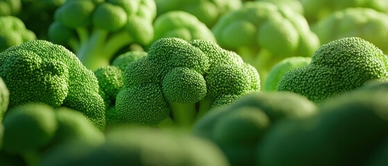 Close-up of fresh green broccoli florets