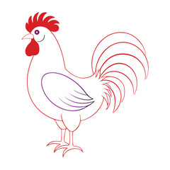Stylized rooster icons chicken designs vector illustration.