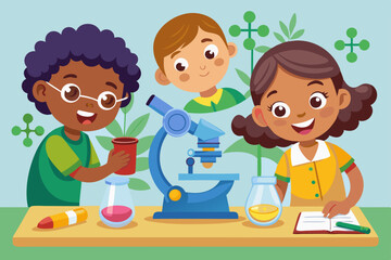 children in the laboratory