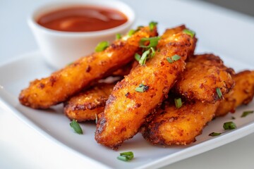 crispy fried mozzarella sticks with marinara sauce