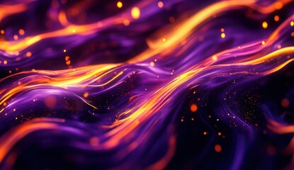 A beautiful and elegant background with flowing, colorful energy waves on a black background.